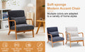 Mid Century Modern Accent Chair, Arm Chair Living Room Chairs With Pillow Upholstered Reading Chair With Solid Wood Frame & Living Room Bedroom Balcony Beige Beige Brown Primary Living Space