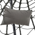 Egg Chair With Stand Indoor Outdoor Swing Chair Patio Wicker Hanging Egg Chair Hanging Basket Chair With Stand For Bedroom Living Room Balcony Gray Steel