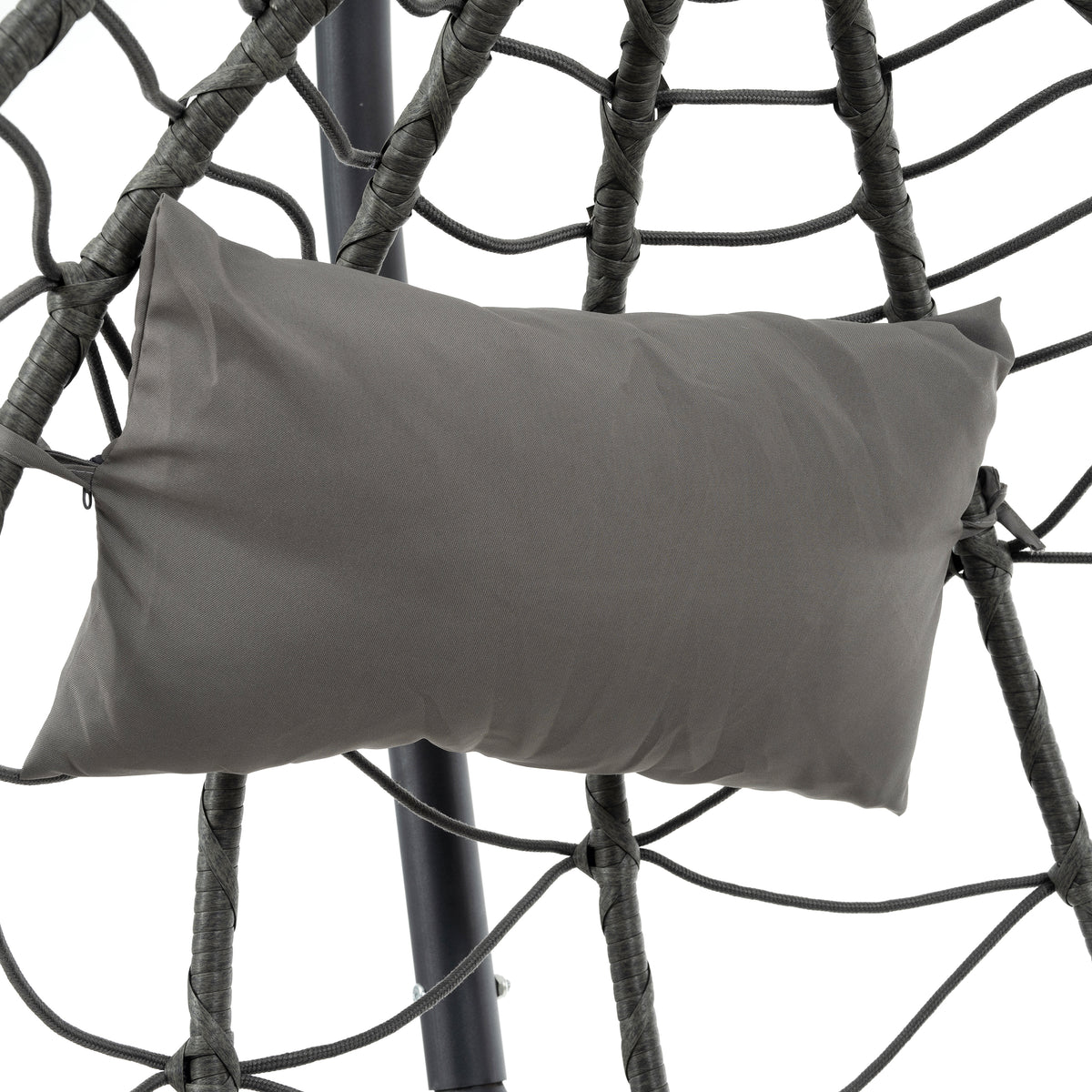 Egg Chair With Stand Indoor Outdoor Swing Chair Patio Wicker Hanging Egg Chair Hanging Basket Chair With Stand For Bedroom Living Room Balcony Gray Steel