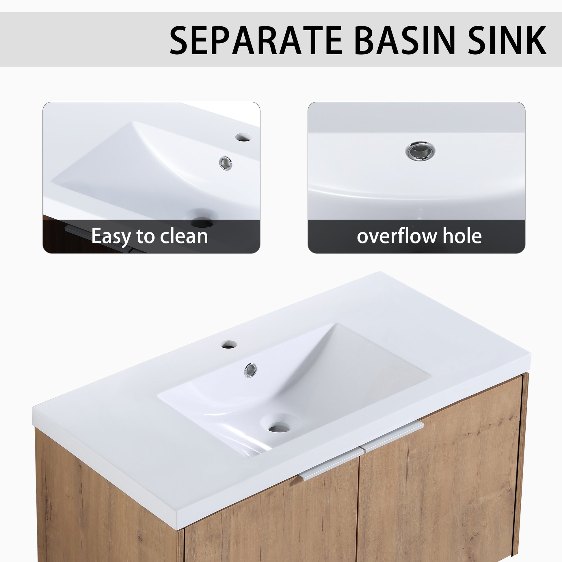 84" Wall Mounted Bathroom Vanity With Sink And Side Cabinet, Soft Close Doors,00112Imo 00636Imox2 0612Gwh Combination Cabinet Kd Packing Imitative Oak Bathroom Modern Plywood Plywood