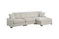 Living Room Furniture 1Pc Ottoman Beige Color Corduroy Soft Cushion Cocktail Ottoman Wood Legs Beige Primary Living Space Beige Contemporary,Modern Rectangle Corduroy
