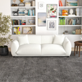 Emma Mid Century Modern Luxury Cream Boucle Sofa Cream,White Brown Wood Primary Living Space Mid Century Modern Foam Boucle,Solid Wood 3 Seat