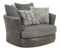 Grennburg Gray Swivel Accent Chair Gray Foam Engineered Wood