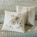 6 Piece Cotton Quilt Set With Throw Pillows Green King Cal King Green Polyester