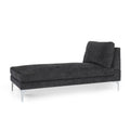 Chaise Lounge Black Fabric 1 Seat