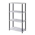Antique White And Black Bookshelf With 4 Shelf 4 Black White Etagere Horizontal Primary Living Space Wood Open Back Rustic Wood Metal