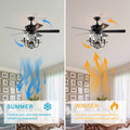52 Inch Crystal Chandelier Fan With Lights And Remote Control, Modern Ceiling Fan With Dual Finish Reversible Blades, Fandelier For Living Room, Dining Room, Bedroom, Family Room, Matte Black Matte Black American Traditional,Antique,Classic,Contemporary