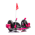 12V Kids Ride On Electric Toy,2Wd,16'' Exaggerated Wheel,Dual Handle Control For 360 Degree Flexible Steering And Rotation,Solid Metal Frame,Provide A Speed Of 4.66 Mph For Kids Aged 6 . Pink 50 99 Lbs Polypropylene