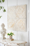 S 4 Distressed Wooden Square Wall Panels, 17.5X17.5