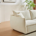 3 Seater 1 Seater Combo Sofa Modern Living Room Sofa, Linen Fabric Sofa, Wooden Frame With 3 Pillows, Apartment Sofa Furniture Beige Chenille Wood Primary Living Space Pine Foam Fabric 4 Seat