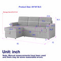 85 Inches Corduroy Sofa Bed, 3 Seater Sleeper Sofa With Storage Chaise, Square Handrail With Two Cup Holder And Usb Charge Port, Pull Out Couch For Living Room Brown Corduroy 3 Seat
