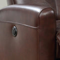 Modern Electric Leather Recliner Chair With Gentle Lower Lumbar Massager For Living Room Home Theater Bedroom Brown 1Pc Brown Wood Primary Living Space Contemporary,Modern Leather