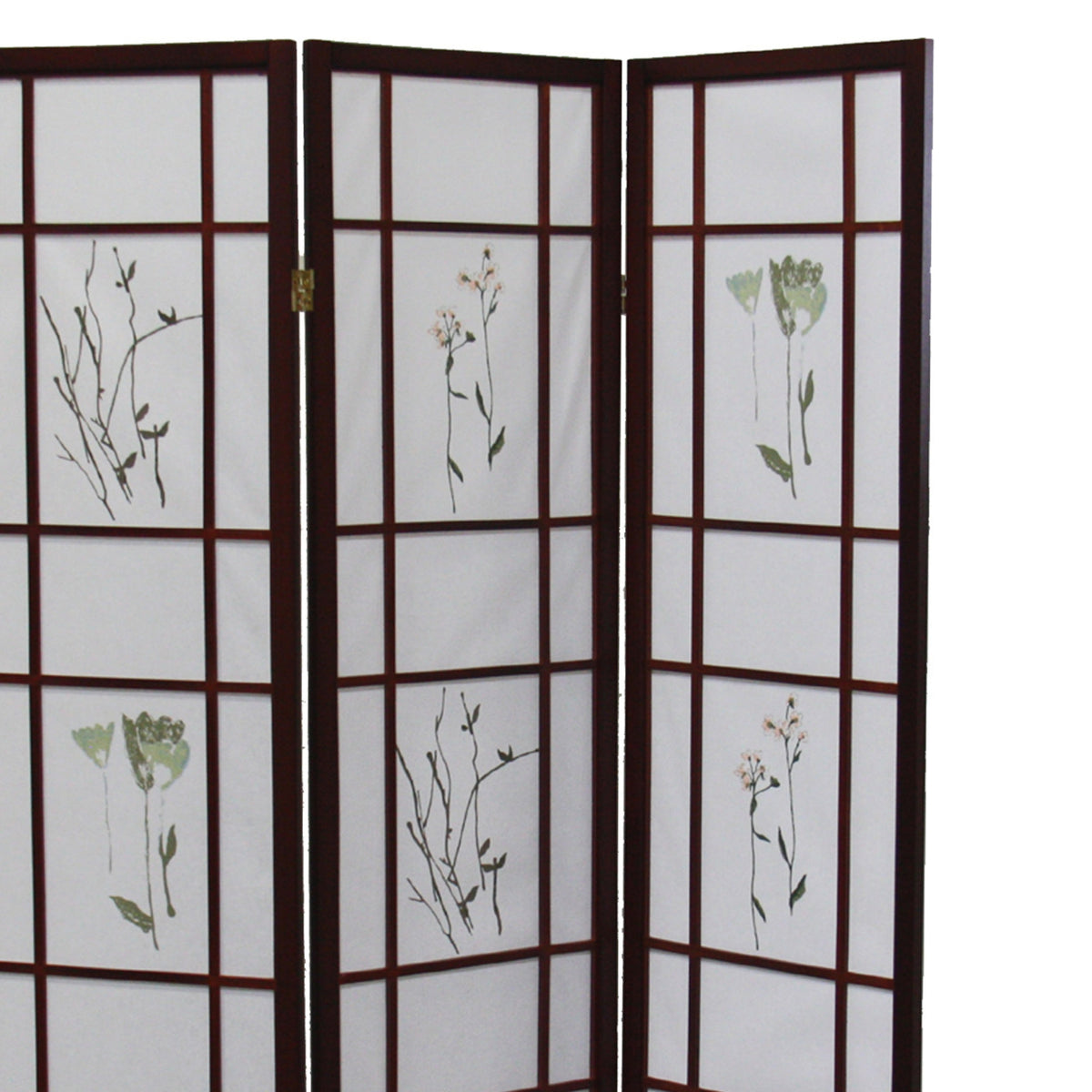70" Tall 3 Panel Screen Room Divider "Shoji", Cherry Cherry Wood