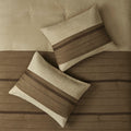 7 Pc Pieced Faux Suede Comforter Set Natural Queen Queen Natural Polyester