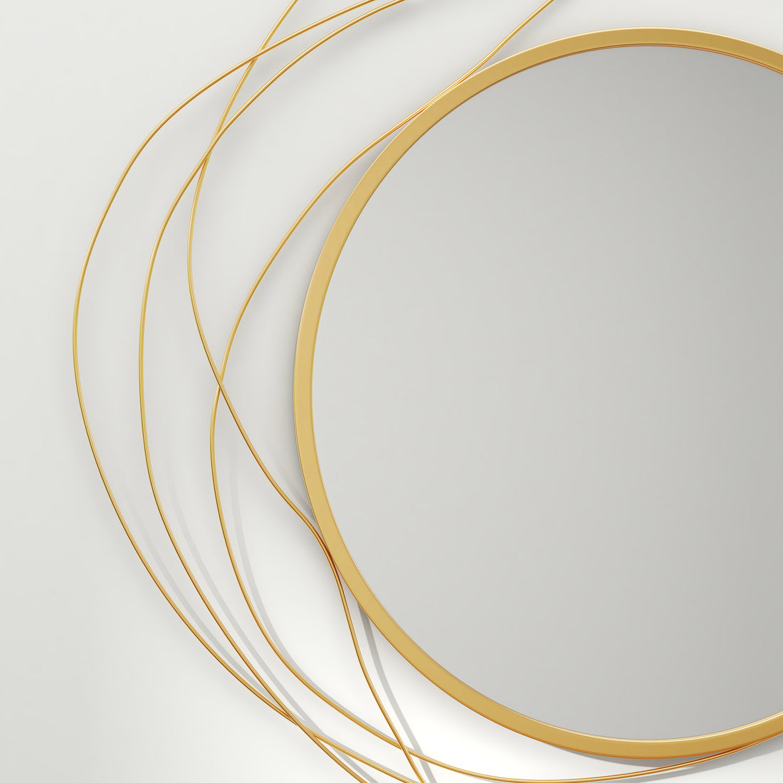 Homcom Metal Wall Art Modern Mirror Decor Home Hanging Wall Sculptures For Living Room Bedroom Dining Room, Gold Gold Mdf Glass