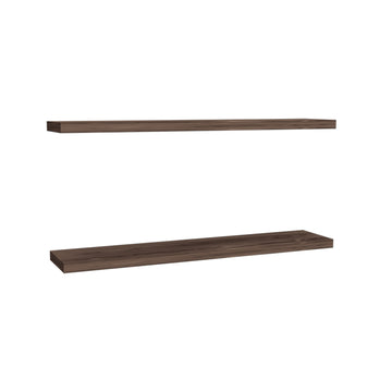Ecco 47" Wide Floating Shelves Set Of 2, Shelves For Wall Decor For Bedroom, Bathroom Storage Shelves, Book Shelves For Living Room 2 Or Less Walnut Horizontal Primary Living Space Open Back Modern