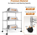 Heavy Duty 3 Tier Storage Shelves 750Lb Capacity, 24.02