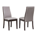 Set Of 2 Fabric Upholstered Dining Chairs In Espresso Solid Espresso,Taupe Dining Room Rectangular Dining Chairs Set Of 2 Fabric,Mdf