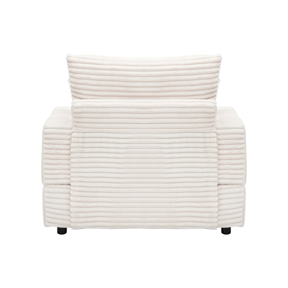 39 Inch Spring Upholstered Armchair And Ottoman Set Comfortable Single Sofa With Cup Holder And Corduroy Fabric, Perfect For Living Room Or Bedroom White Corduroy 1 Seat