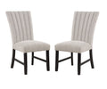 Unique Contemporary Gray Boucle Fabric Set Of 2Pc Dining Chairs Black Wooden Legs Parson Side Chair Black,Gray Dining Room Classic,Contemporary,Modern Side Chair Solid Back Set Of 2 Boucle,Solid
