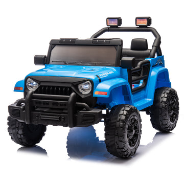 12V Kids Ride On Electric Car W Parents Control,Dual Drive, Four Wheel Suspension,With Music,Bluetooth,Mp3,Usb,With Headlights, Steering Wheel Quick Release,Slow Start For Kids Aged 3 4. Blue 50 99 Lbs Polypropylene