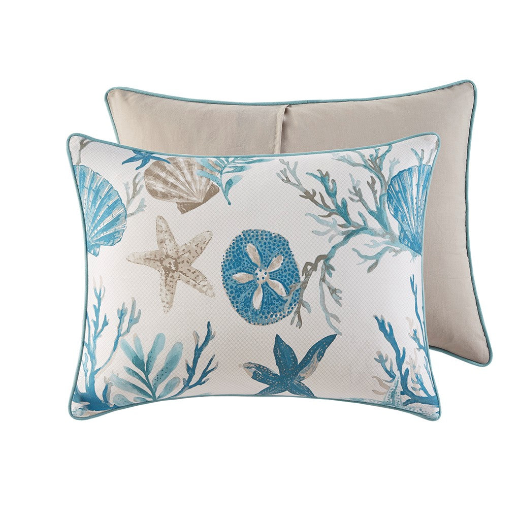 7 Piece Cotton Sateen Comforter Set Aqua Cal King California King Aqua Cotton