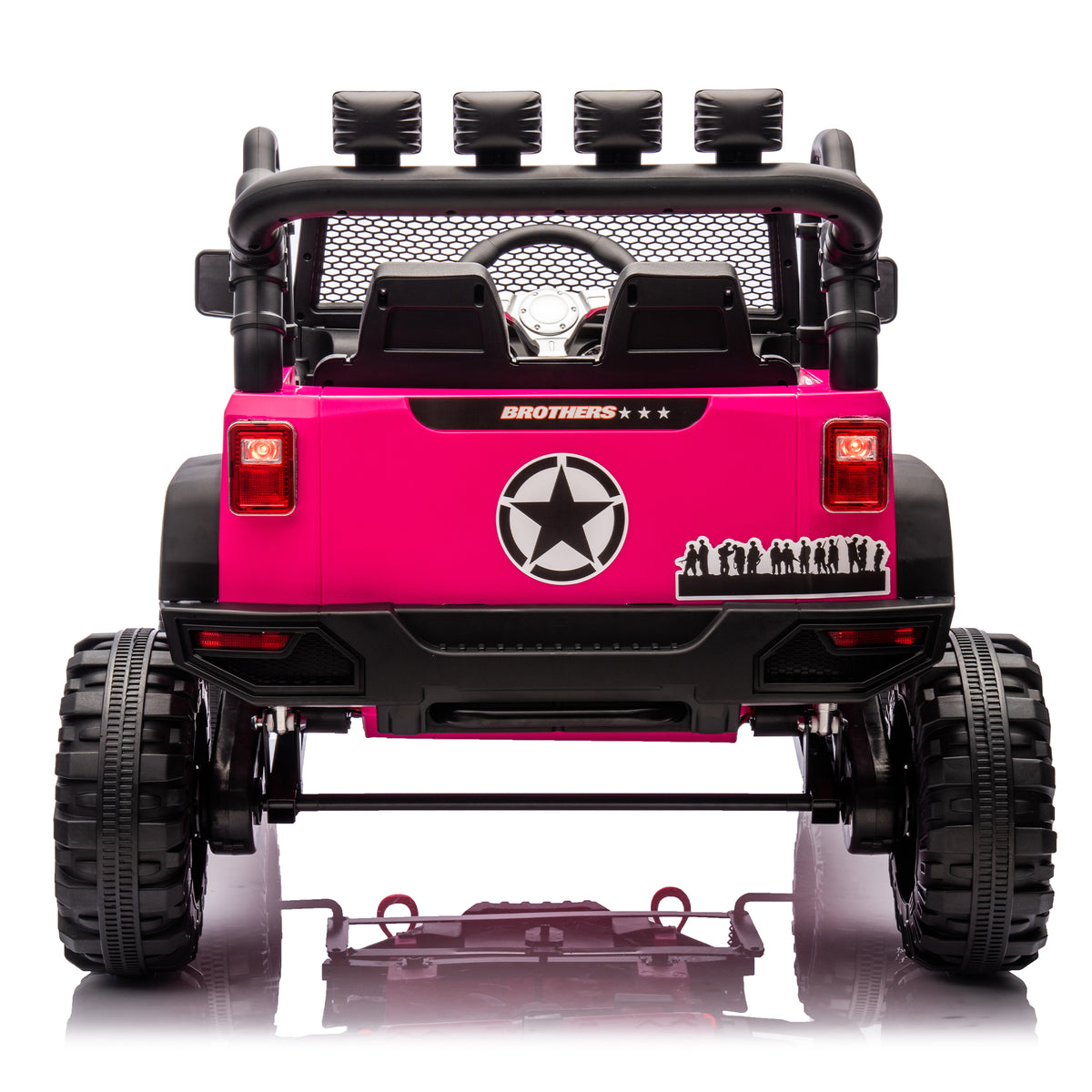 24V Kids Ride On 400W Electric Toy Car W Parents Control,Four Wheel Suspension,Front And Rear Led Searchlight,With Bluetooth,Mp3,Usb,Music,Volume Adjustment,Light Control And Power Display For Kids 3 Rose Red Polypropylene