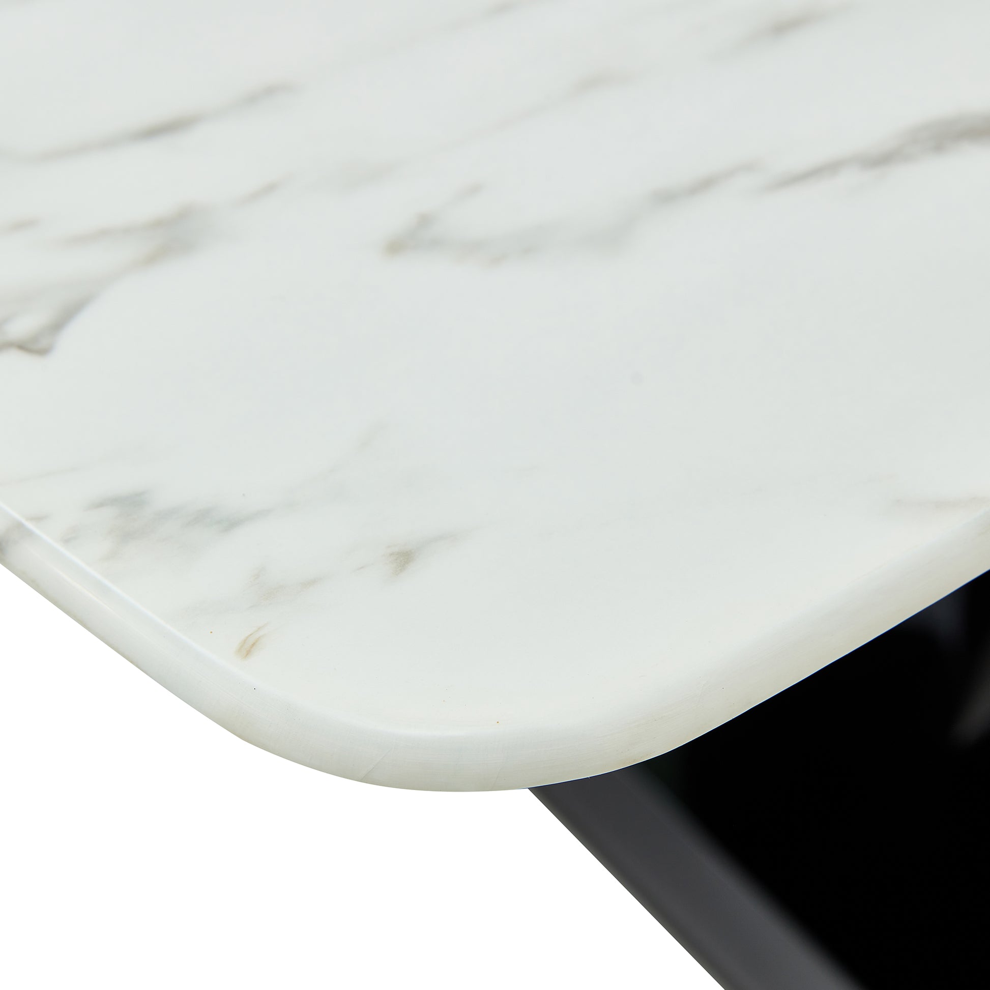 63" Dining Table, Luxurious Dining Room Table With Faux Marble Top And U Shape Mdf Base, Modern Kitchen Dining Table For Kitchen Living Dining Room White Black Seats 6 Dining Room Luxury,Modern Mdf Glass