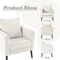 Barrel Chair, Chenille Accent Chair, Fabric Armchair Club Chair,Upholstered Arm Chair With Solid Wood Legs,Waist Pillow,Padded Single Chair For Living Room Bedroom Study Waiting Room,Beige Beige Light Brown Primary Living Space Modern Rubberwood Foam