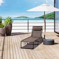 Outsunny Reclining Chaise Lounge Chair, Portable Sun Lounger, Folding Camping Cot, With Adjustable Backrest And Removable Pillow, For Patio, Garden, Beach, Brown Brown Fabric