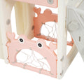 11 In 1 Toddler Slide, Kids Slide For Toddler Age 1 3 With Basketball Hoop, Kids Slide Playset Structure,Arch Tunnel And Telescope, Toy Storage Organizer For Toddlers, Kids Climbers Playground Pink Cute 1 To 2 Years Hdpe Indoor & Outdoor Use