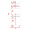 Bay Area Pantry, Two Door Cabinets, One Drawer, Four Adjustable Metal Legs Gray Kitchen Modern Melamine Engineered Wood
