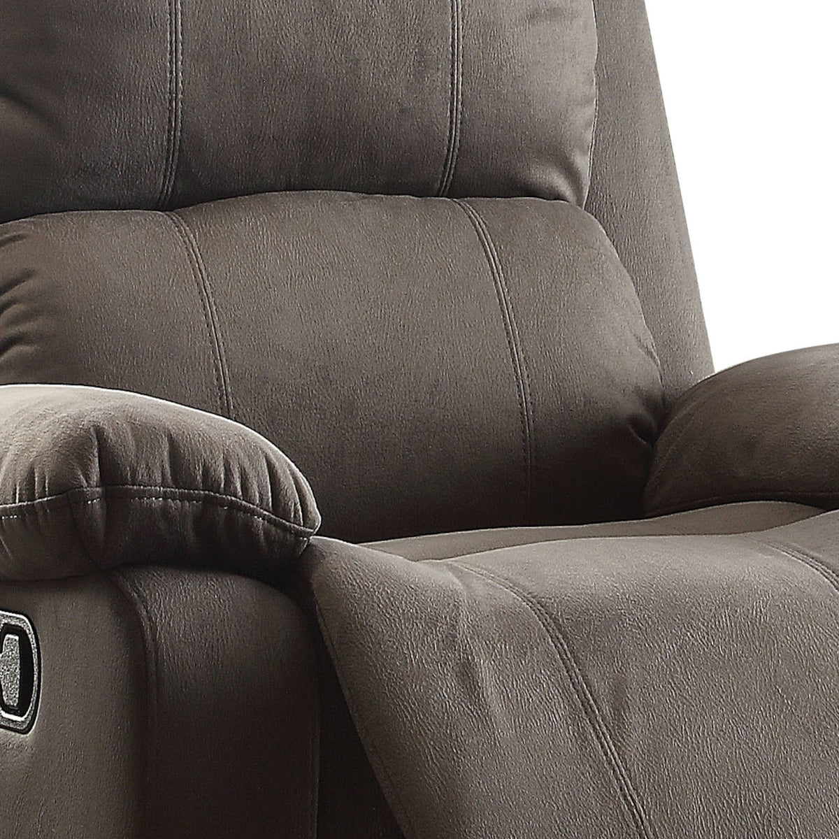 Charcoal Polished Recliner With Pillow Top Arm Charcoal Microfiber Manual Handle Metal Primary Living Space Tight Back Handle Pillow Top Arms Fabric Metal