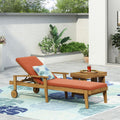 Jason Chaise Lounge Orange Wood Fabric