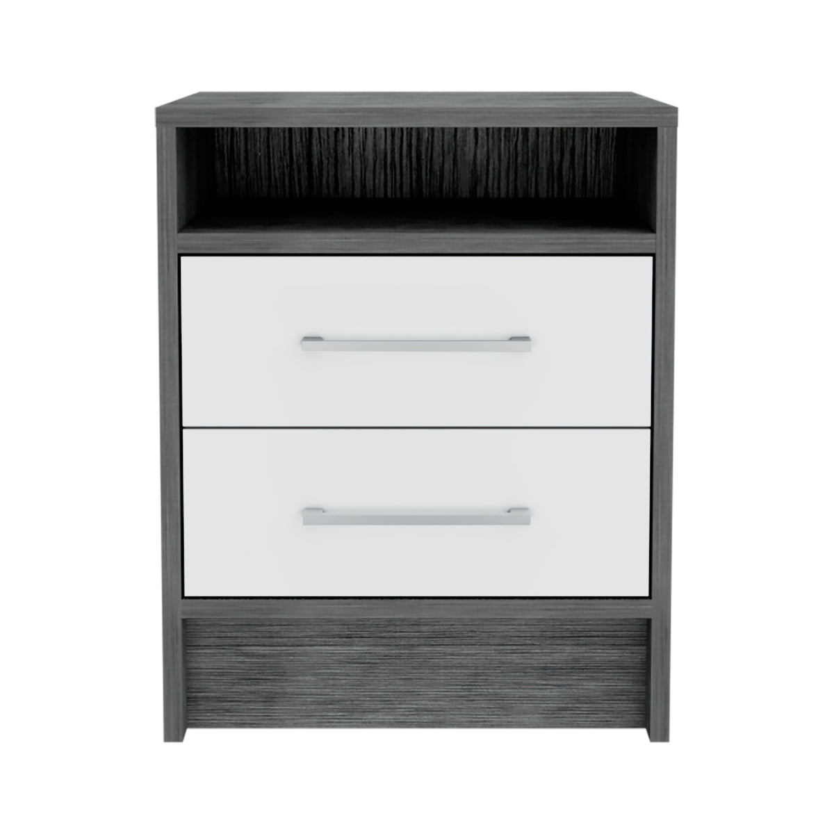 Philadelphia Nightstand, Two Drawers, Concealed Shelf Multicolor 2 Drawers Bedroom Rectangle Contemporary Shelf Pine Melamine Engineered Wood