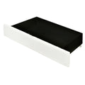 Queen Size Upholstered Platform Bed With Led Frame, With Twin Xl Size Trundle And 2 Drawers, Teddy Fleece, White White Fleece