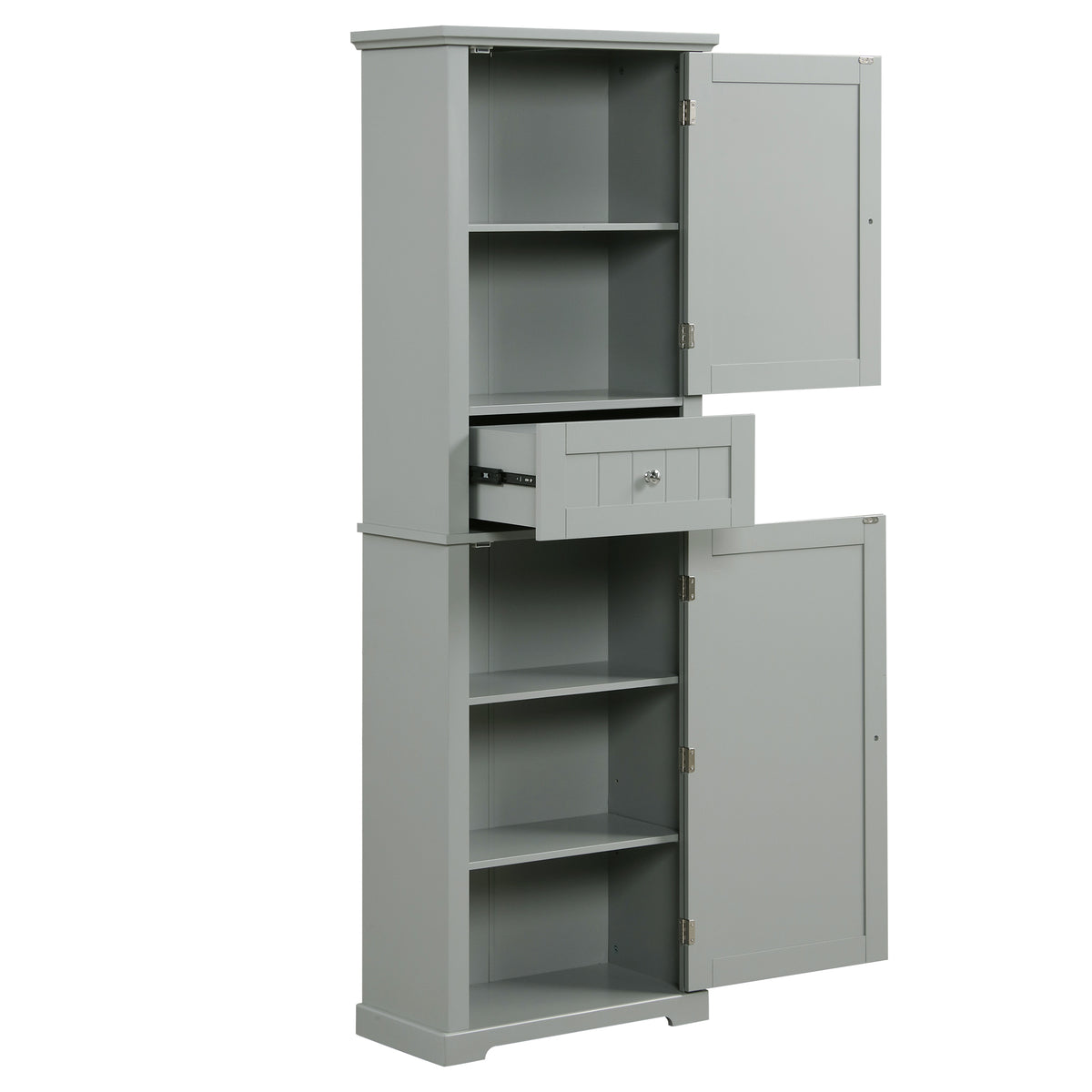 Tall Bathroom Storage Cabinet, Freestanding Storage Cabinet With Drawer And Adjustable Shelf, Mdf Board With Painted Finish, Grey Old Sku:Wf312727Aae Grey Mdf