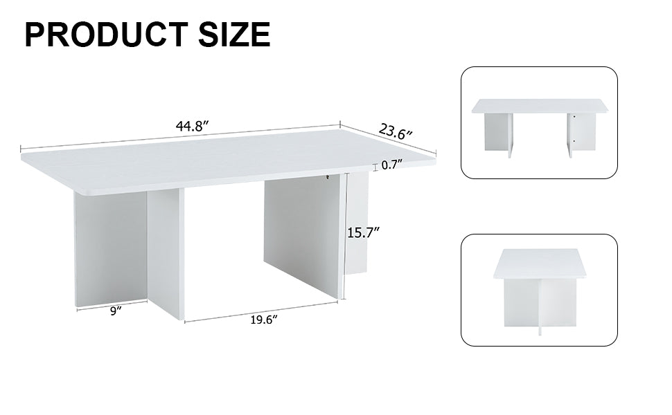 A Modern And Practical White Coffee Table. The Coffee Table Is Made Of Medium Density Fiberboard Material, Suitable For Living Room, Bedroom, And Study. Ct 2O White Mdf