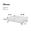 Modern Antique Gray Large Ottoman Metal Legs 1Pc Cocktail Ottoman Living Room Antique Gray Faux Leather Primary Living Space Grey Contemporary,Modern Rectangle Bonded Leather