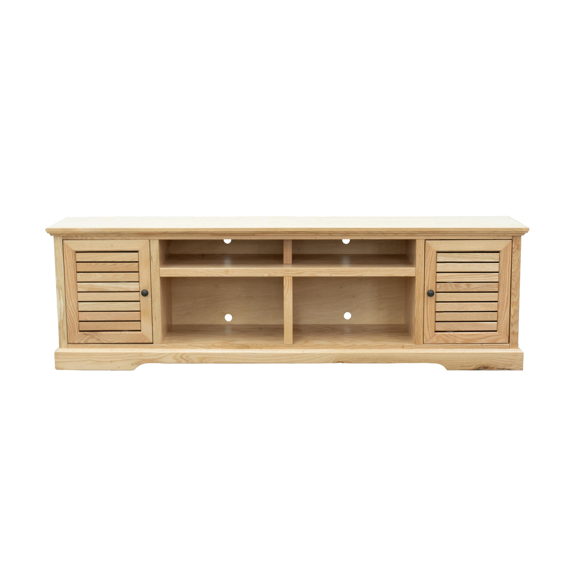 83 Inch Tv Stand Console For Tvs Up To 95 Inches, No Assembly Required, Natural Finish Natural 90 Inches Or Larger Wood