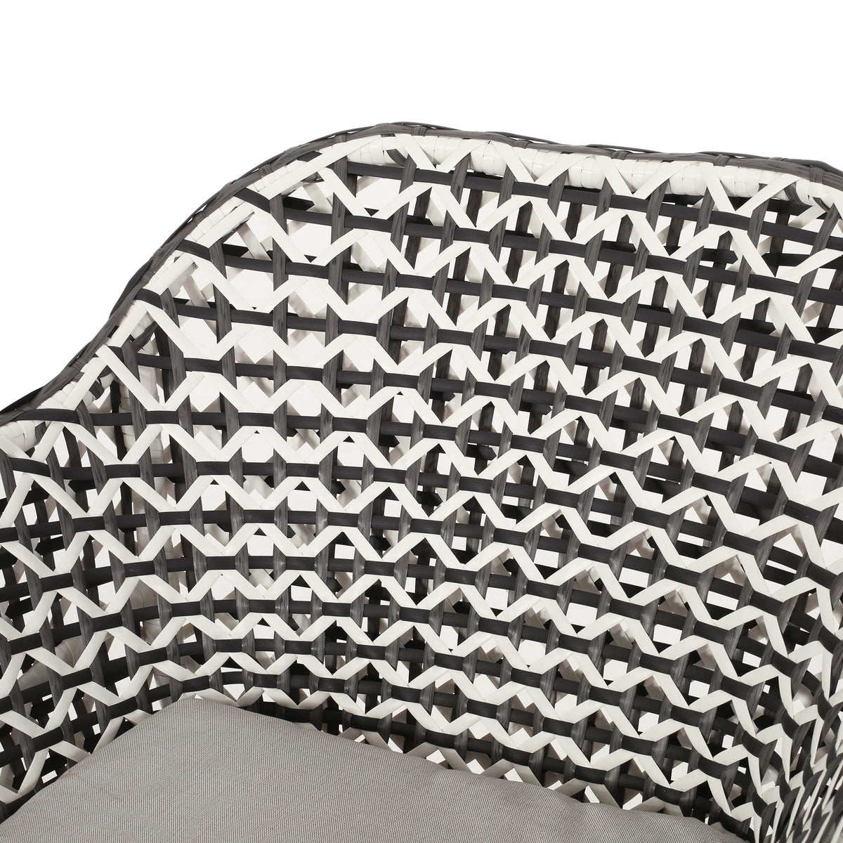 Herbert Chair Black Pe Rattan Iron Waterproof Fabric