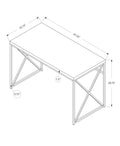 Computer Desk, Home Office, Laptop, Work, Grey Laminate, Black Metal, Contemporary, Modern Grey Particle Board