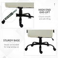 Vinsetto 500Lbs Big And Tall Office Chair With Wide Seat, Executive Computer Chair With Adjustable Height, Swivel Wheels And Linen Finish, Cream White Cream White Linen