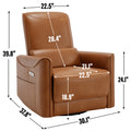 Yellow Brown Leatheraire Swivel And Rocker Power Recliner Chair, Heavy Duty Motion Mechanism With Usb And Type C Ports Yellow Brown Faux Leather Power Push Button Metal Primary Living Space Medium Firm Tight Back Heavy Duty American Design Pine Square