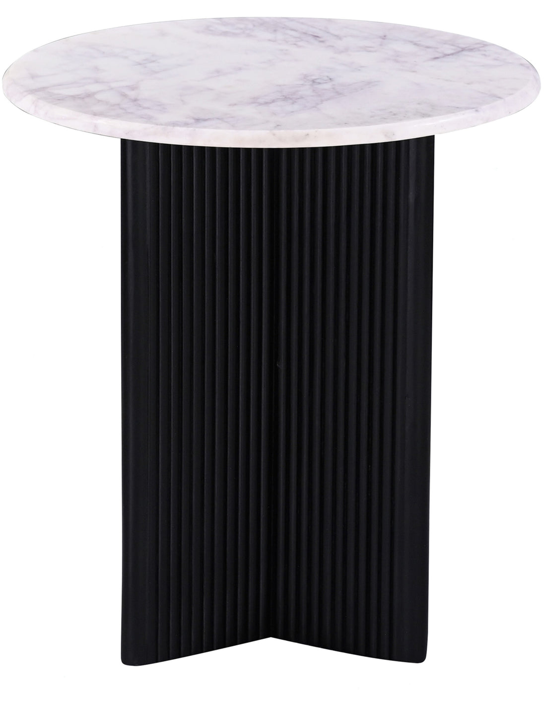 Luxurious Round Mable Topped Pedestal Side End Table, Living Room Accent Table, White Black Black White Primary Living Space Industrial Freestanding Mango Coffee & End Tables Round Marble,Solid Wood Pedestal