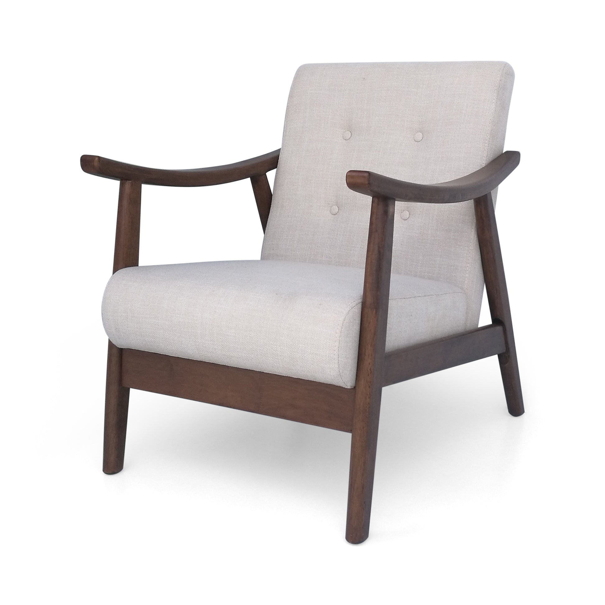 Sofa 1 Seater Beige Fabric