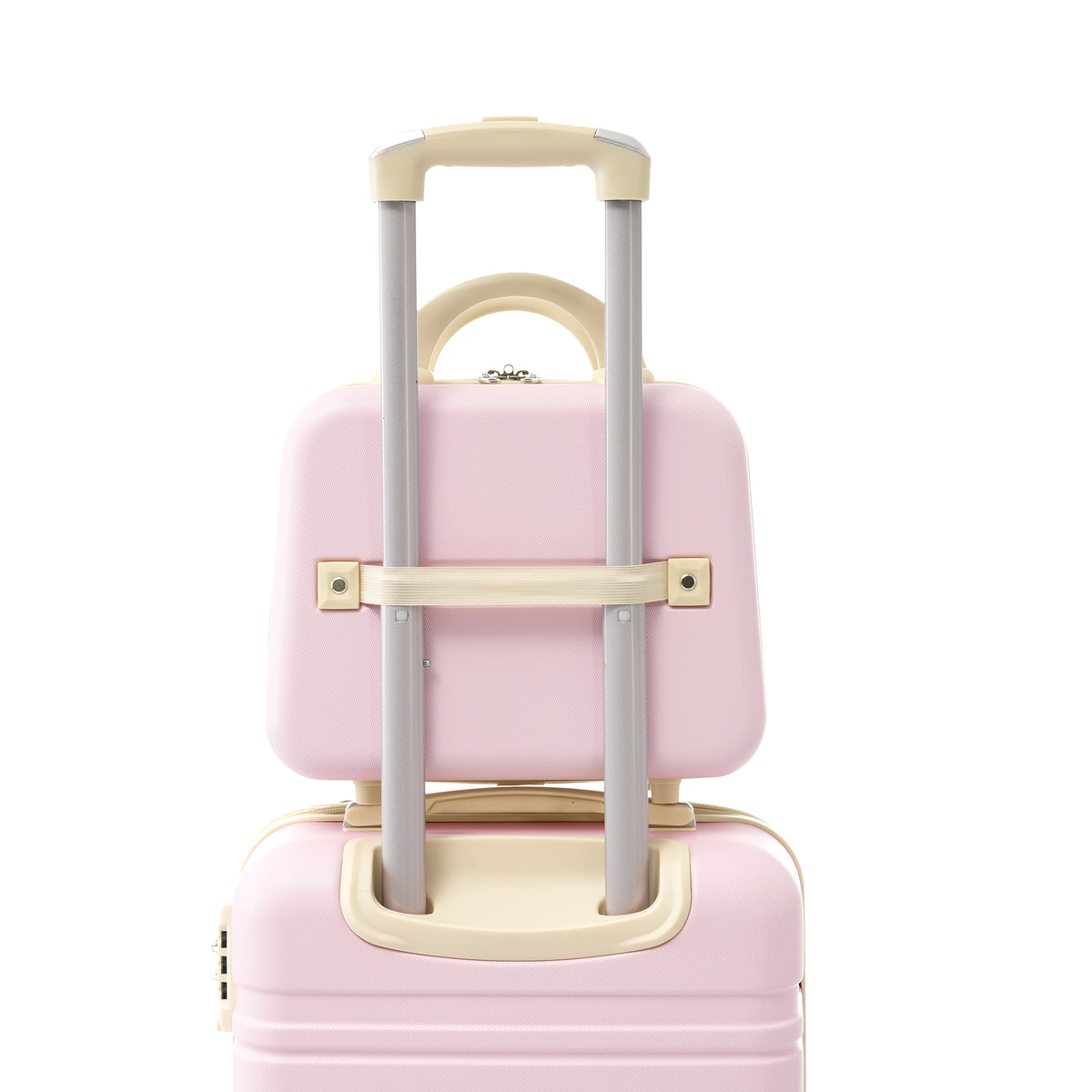 Hardshell Luggage Sets 3 Pieces 20" 28" Luggages And Cosmetic Case Spinner Suitcase With Tsa Lock Lightweight,Light Pink Light Pink Abs