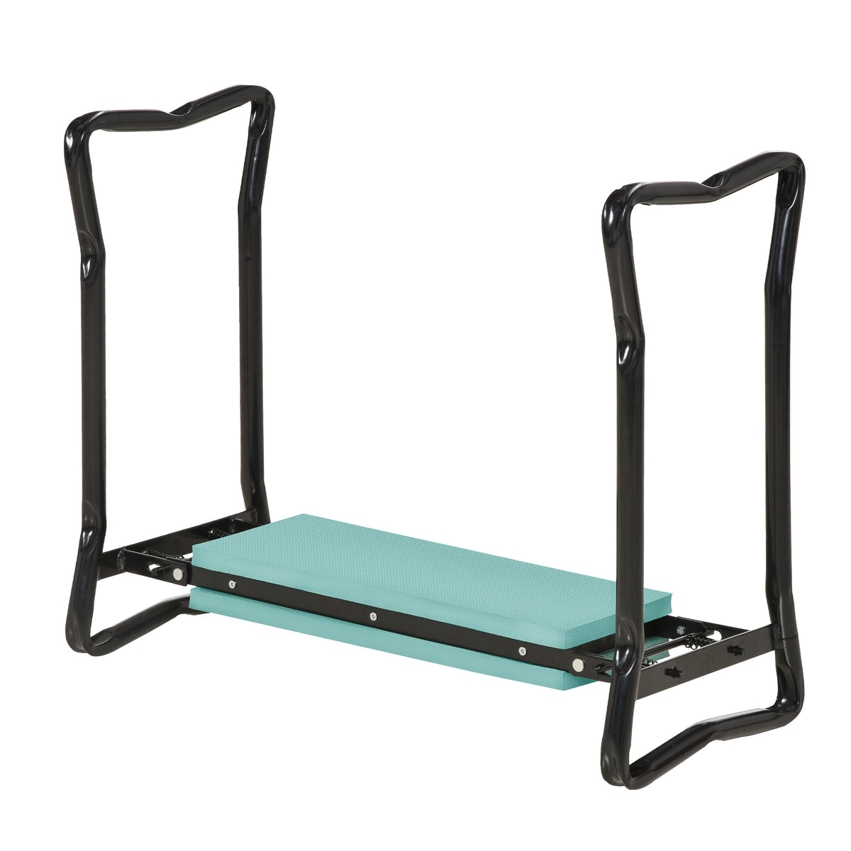 Outsunny Padded Garden Kneeler And Seat Bench, Padded Foldable Garden Stool, Green Green Steel