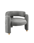 Accent Chair Grey Fabric