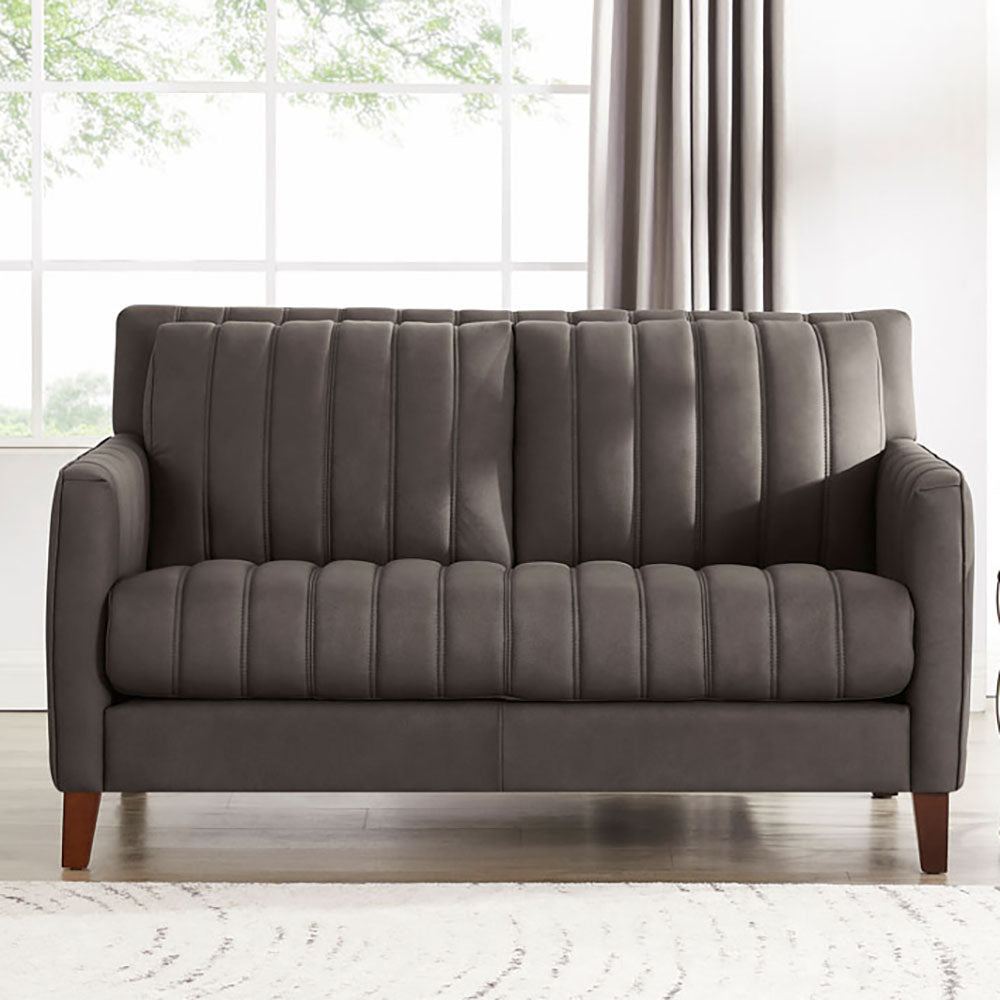 Ennis Leather Loveseat Chocolate Down Filling Genuine Leather
